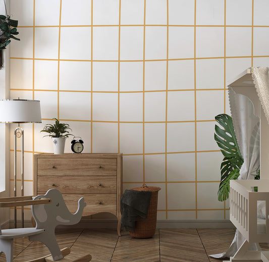 Papel de Parede Infantil Gride G Amarelo – Mural