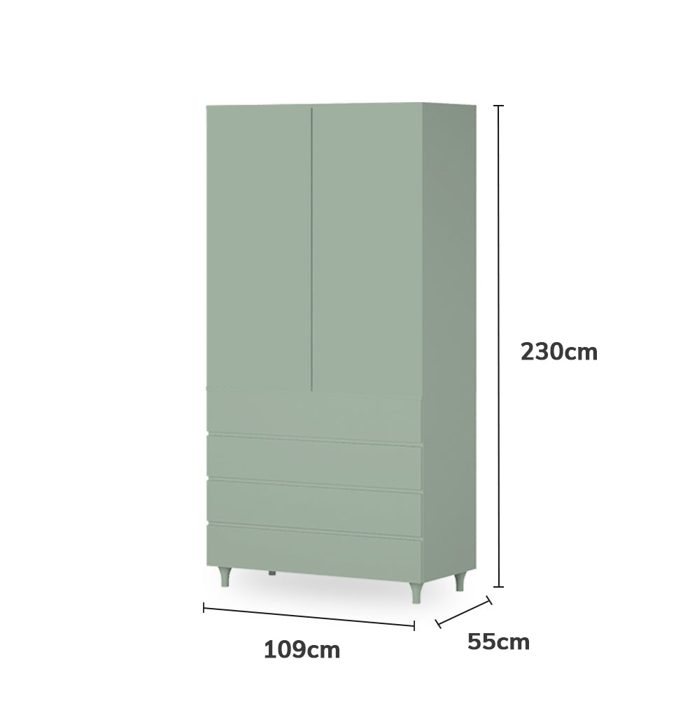 Guarda Roupa 2 em 1 Haus Nature Sem Palha - Verde