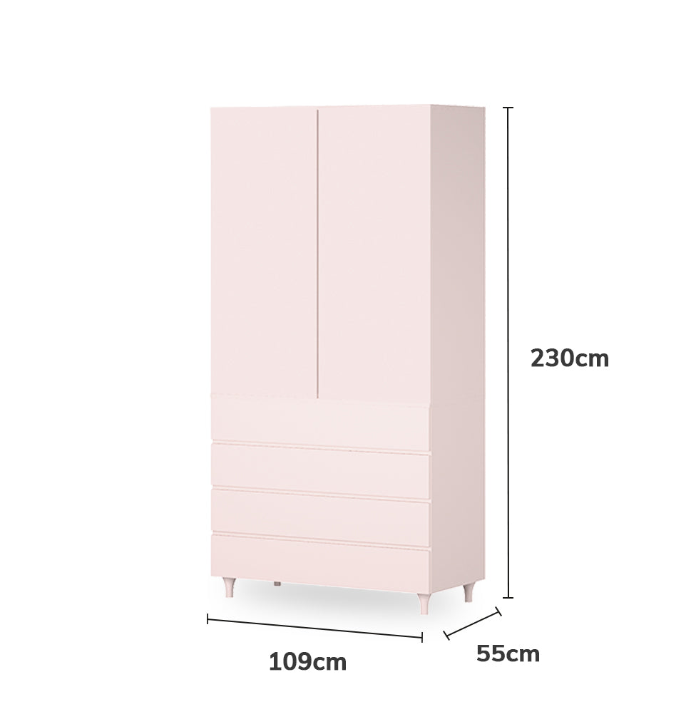 Guarda Roupa 2 em 1 Haus Nature Sem Palha - Rosa