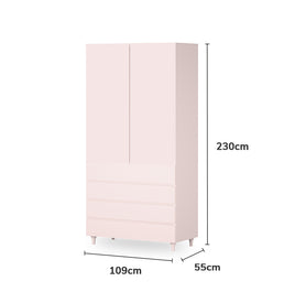 Guarda Roupa 2 em 1 Haus Nature Sem Palha - Rosa