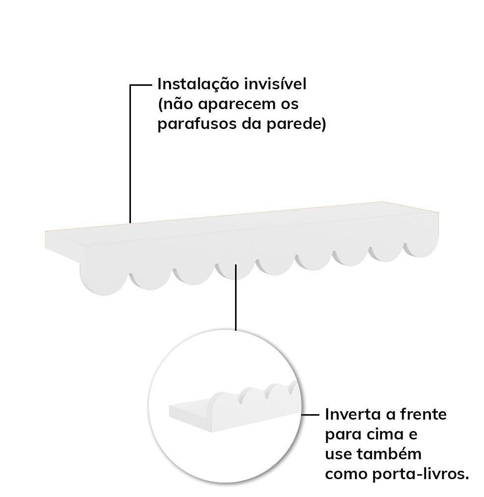 Prateleira Ondinhas 60cm – Branco