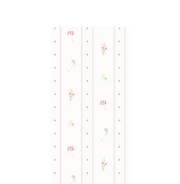 Papel de Parede Infantil Listras e Poá com Floral Candy – Cor Única