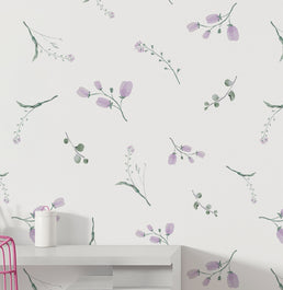 Papel de Parede infantil floral Maili Lilás