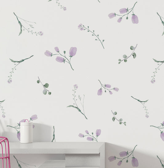 Papel de Parede infantil floral Maili Lilás