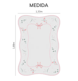 Tapete Infantil Floral Com Laço Rosa Playmat