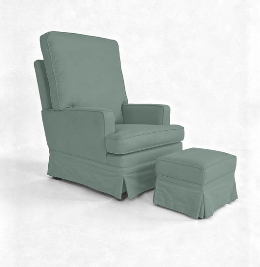 Poltrona de Amamentação Essence Lisa com Balanço e Puff - Verde