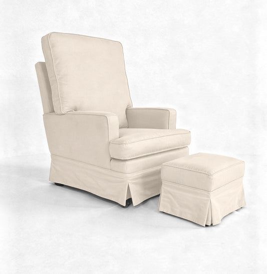 Poltrona de Amamentação Essence Lisa com Balanço e Puff - Bege