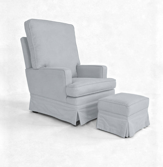 Poltrona de Amamentação Essence Lisa com Balanço e Puff - Cinza