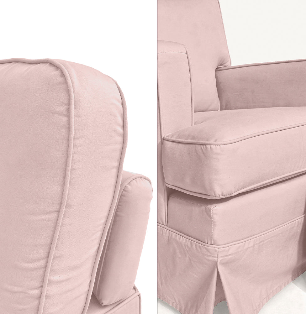Poltrona de Amamentação Essence Lisa com Balanço e Puff - Rosa