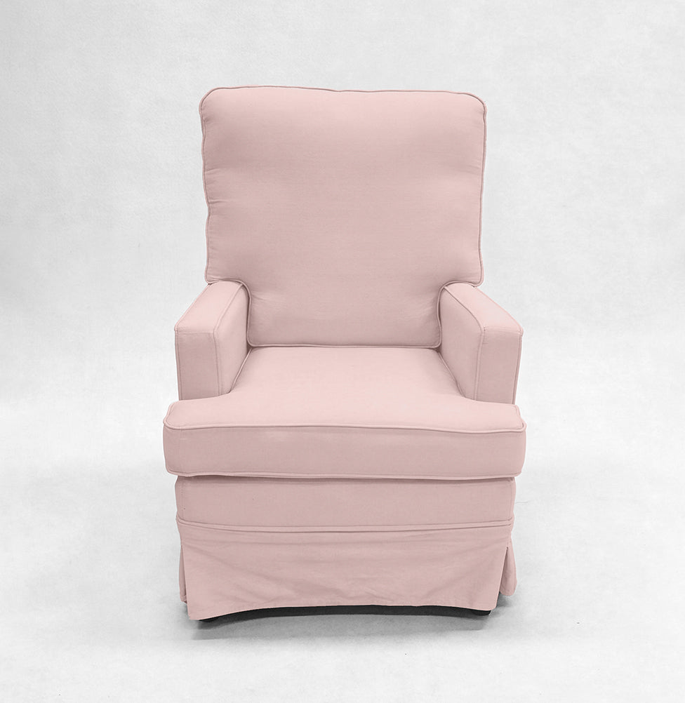 Poltrona de Amamentação Essence Lisa com Balanço e Puff - Rosa