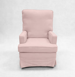 Poltrona de Amamentação Essence Lisa com Balanço e Puff - Rosa