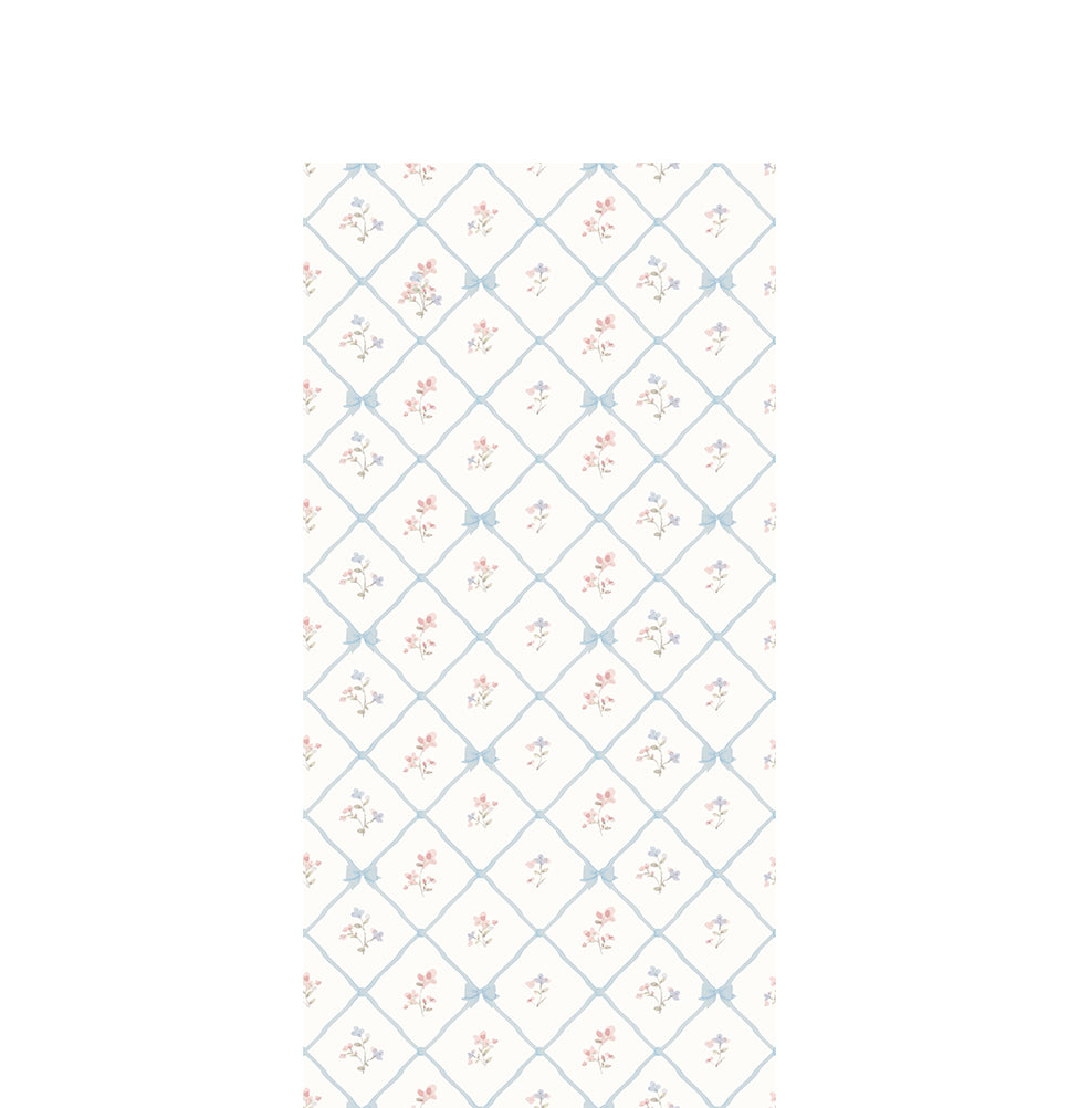 Papel de Parede Infantil Laços e Flores Paris