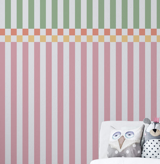 Papel de Parede Infantil Listra Desencontrada