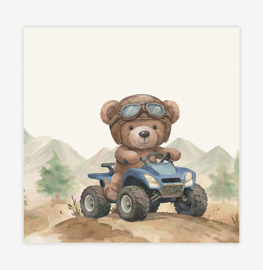 Quadro Infantil Urso Off Road Quadriciclo