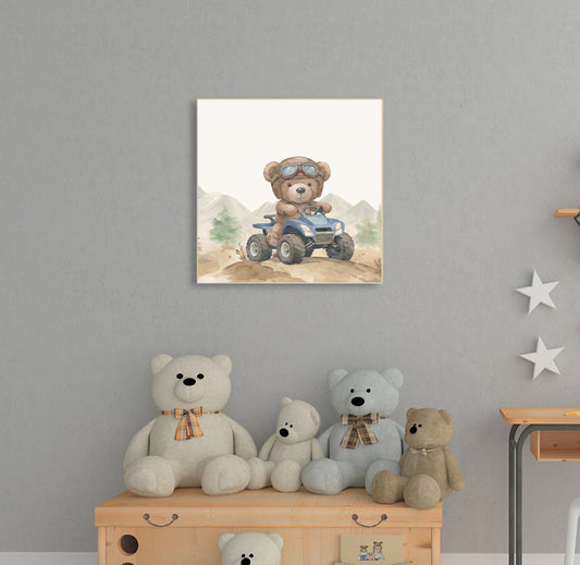 Quadro Infantil Urso Off Road Quadriciclo