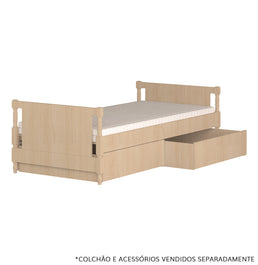 Cama Solteiro Monet - Carvalho