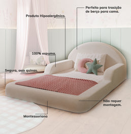 Cama Montessoriana Lumi Solteiro com Colchão – Bege