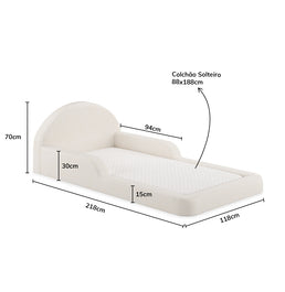 Cama Montessoriana Lumi Solteiro com Colchão – Bege