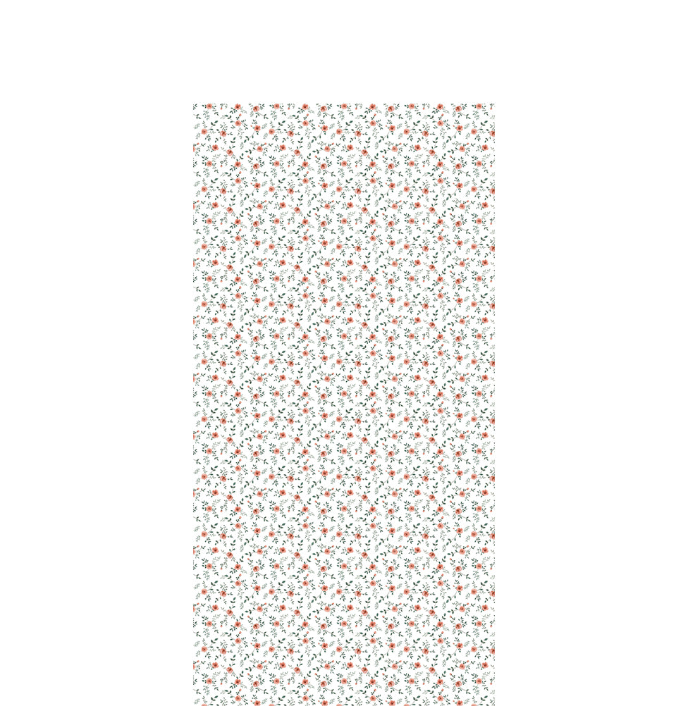 Papel de Parede Infantil Floral Tereza Rosê - Branco