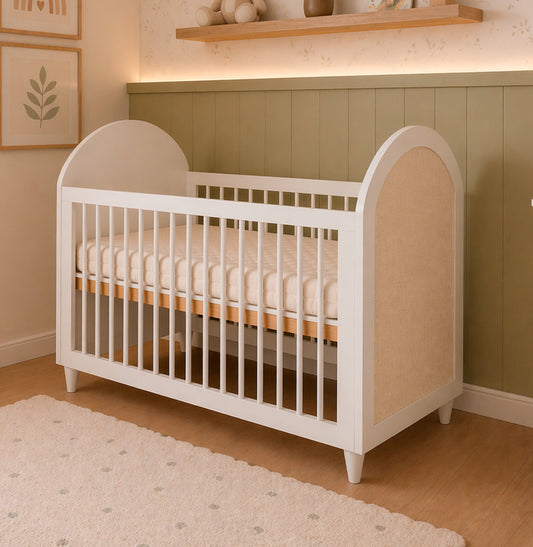 Berço Haus Arco c/ Palha 3 em 1 - Branco