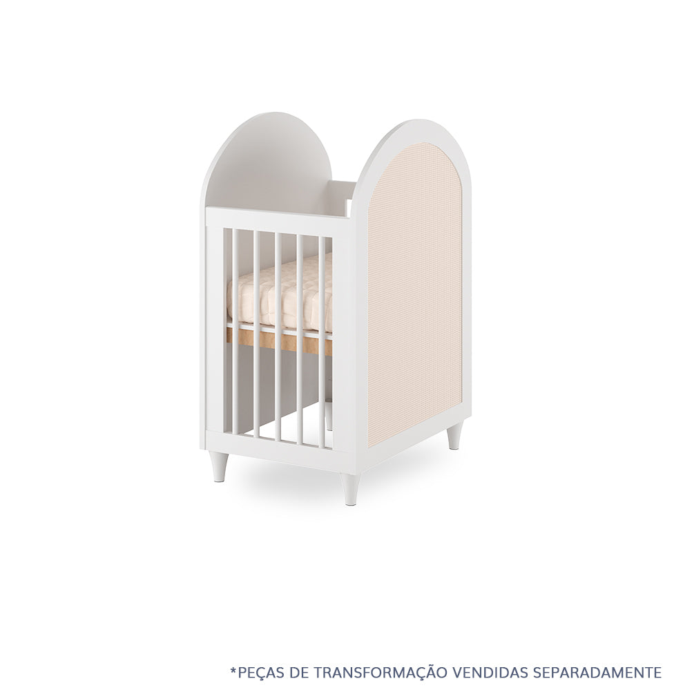 Berço Haus Arco c/ Palha 3 em 1 - Branco