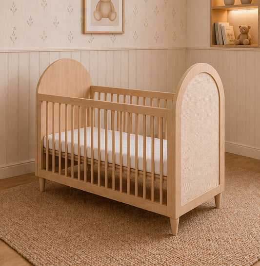Berço Haus Arco c/ Palha 3 em 1 - Carvalho