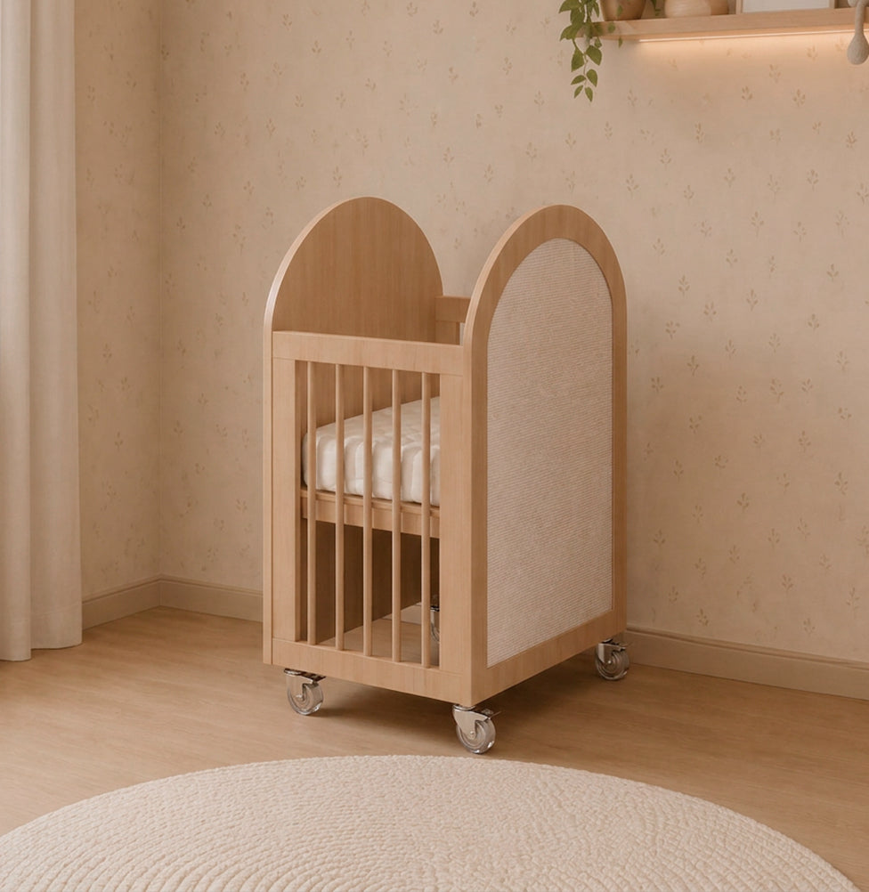 Berço Haus Arco c/ Palha 3 em 1 - Carvalho