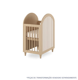 Berço Haus Arco c/ Palha 3 em 1 - Carvalho