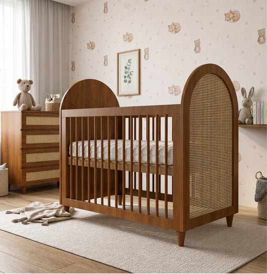 Berço Haus Arco c/ Palha 3 em 1 - Freijó