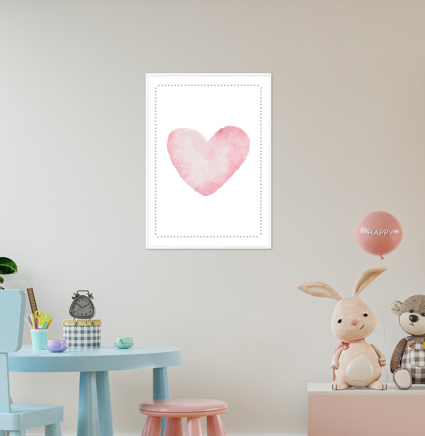 QUADRO INFANTIL CORAÇÃO CANDY - VERTICAL