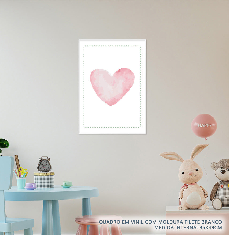 QUADRO INFANTIL CORAÇÃO CANDY - VERTICAL