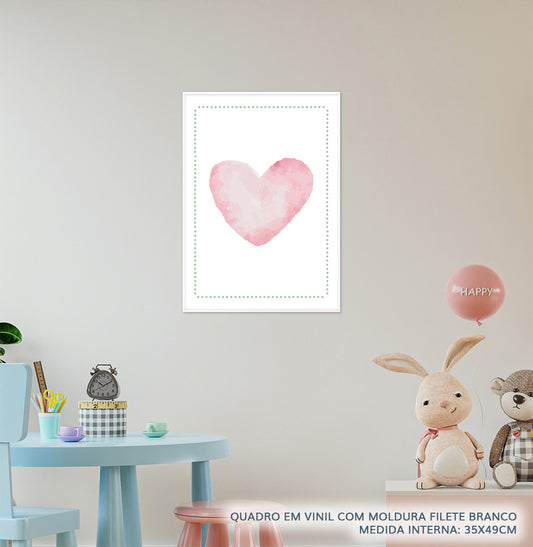 QUADRO INFANTIL CORAÇÃO CANDY - VERTICAL