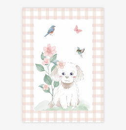 QUADRO INFANTIL CACHORRO MALI XADREZ - VERTICAL