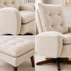 POLTRONA SERENA COM PUFF BALANÇO E GIRO LINHO CREME