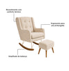 POLTRONA MAJU COM PUFF BALANÇO LINHO CREME