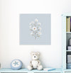 QUADRO INFANTIL FLORES BRANCAS PARIS - QUADRADO