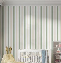 PAPEL DE PAREDE INFANTIL LISTRA BENTO VERDE E BEGE