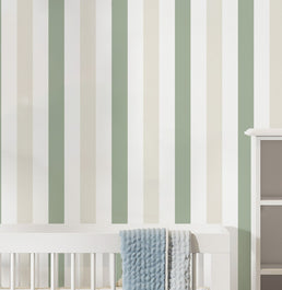 PAPEL DE PAREDE INFANTIL LISTRA BENTO VERDE E BEGE