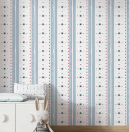 PAPEL DE PAREDE INFANTIL LISTRA E ESTRELA AZUL