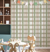 PAPEL DE PAREDE INFANTIL XADREZ RETRO VERDE