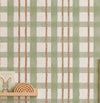 PAPEL DE PAREDE INFANTIL XADREZ RETRO VERDE
