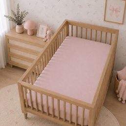 LENÇOL DE BERÇO BASIC COM ELÁSTICO ROSA NÚVEM