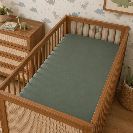 LENÇOL DE BERÇO BASIC COM ELÁSTICO VERDE SECO