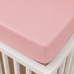 LENÇOL DE BERÇO BASIC COM ELÁSTICO ROSA CHÁ