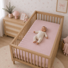 LENÇOL DE BERÇO BASIC COM ELÁSTICO ROSA NÚVEM
