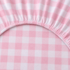 LENÇOL DE BERÇO XADREZ VINTAGE COM ELÁSTICO ROSA CHÁ