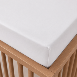LENÇOL DE BERÇO ALGODÃO PIMA COM ELÁSTICO BRANCO