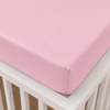 Lençol de Berço Algodão Pima com Elástico Rosa Bebe