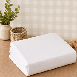 LENÇOL DE BERÇO ALGODÃO PIMA COM ELÁSTICO BRANCO