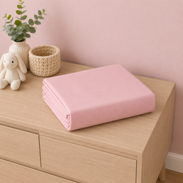 Lençol de Berço Algodão Pima com Elástico Rosa Bebe